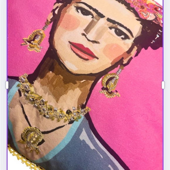 Pink Artistic Throw Pillow - Picture 3 of 5